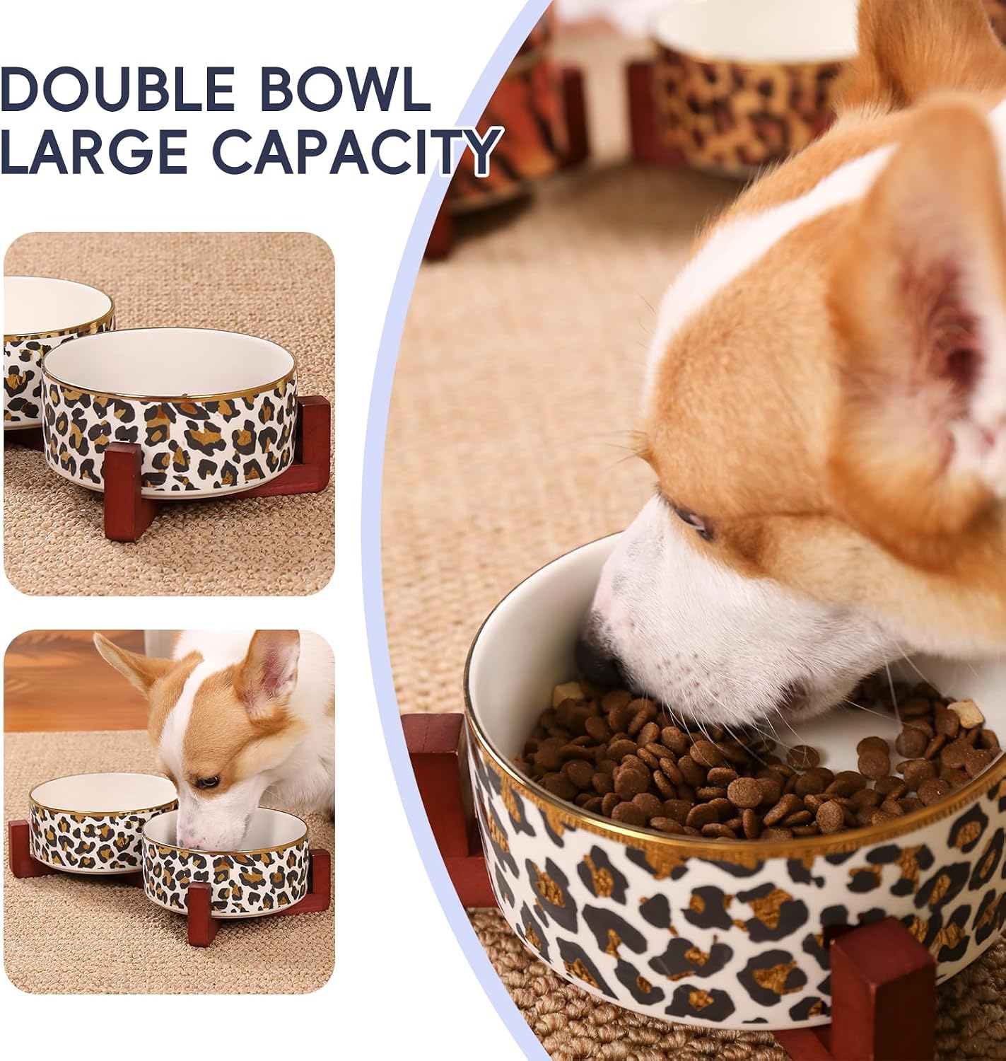 32 Oz Ceramic Pet Bowls For Medium Dogs