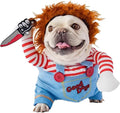 Funny Dog Halloween Costume with Knife & Wig