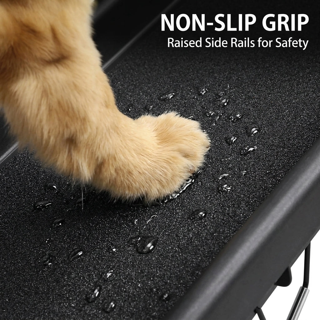 Anti slip dog car ramp