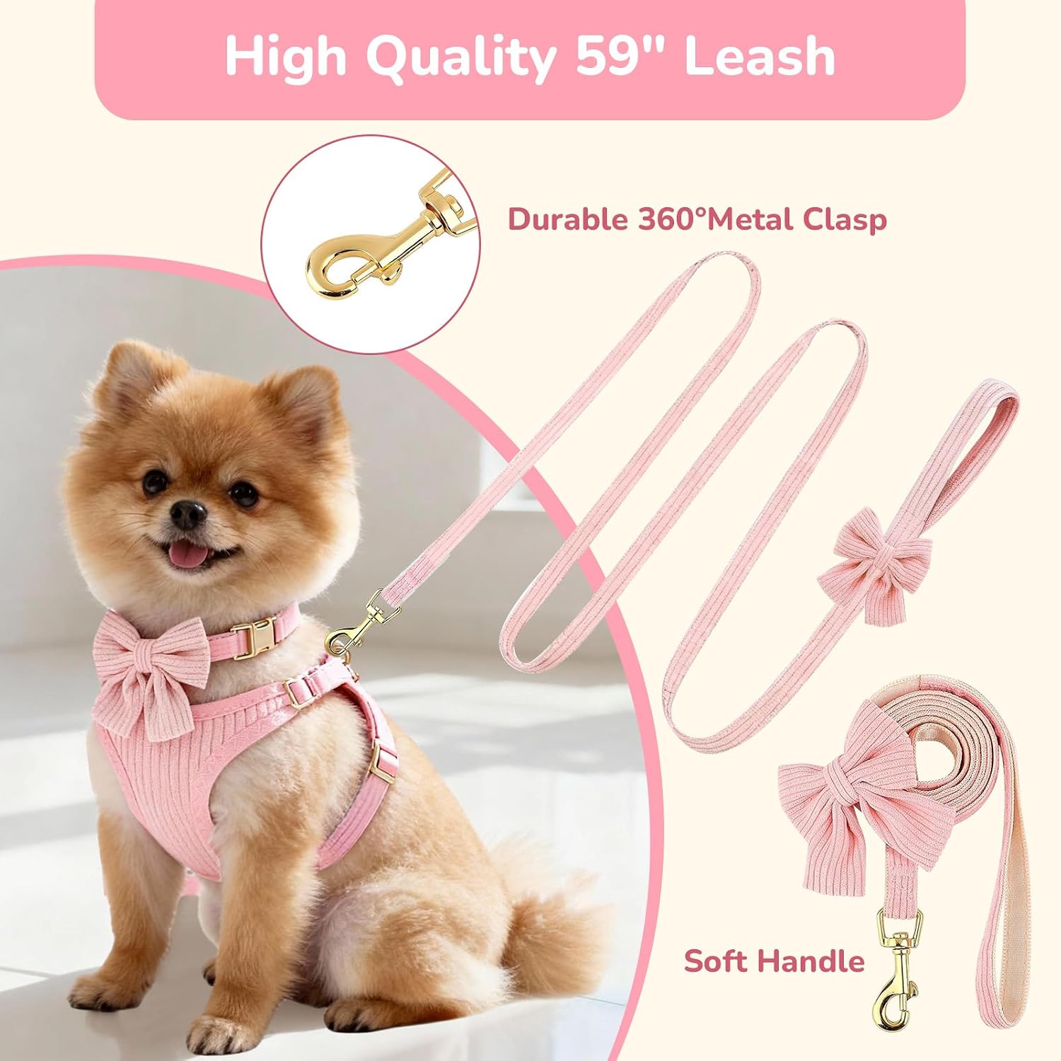 Dog Harness With Bowtie
