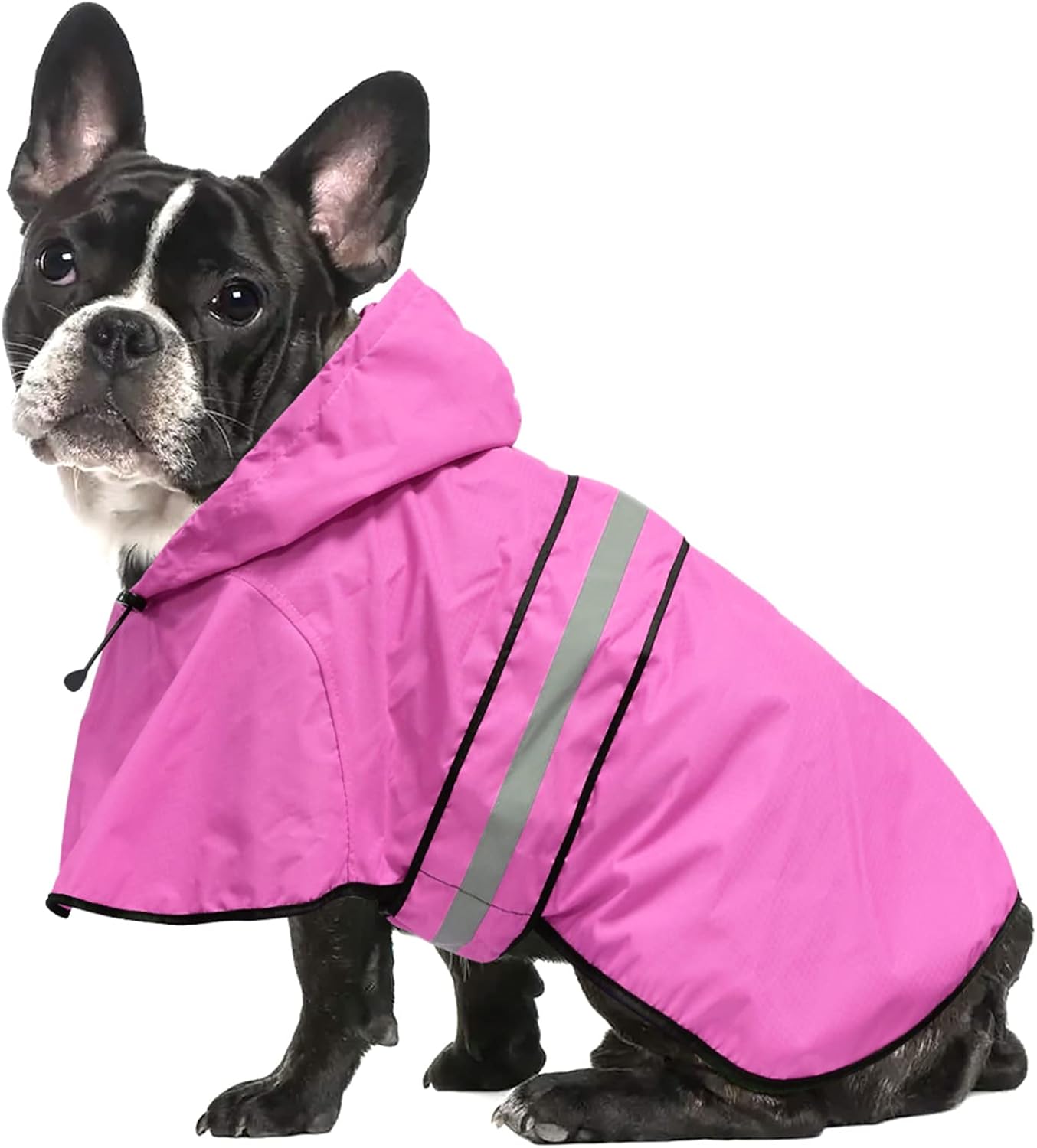 Dog poncho with adjustable hood