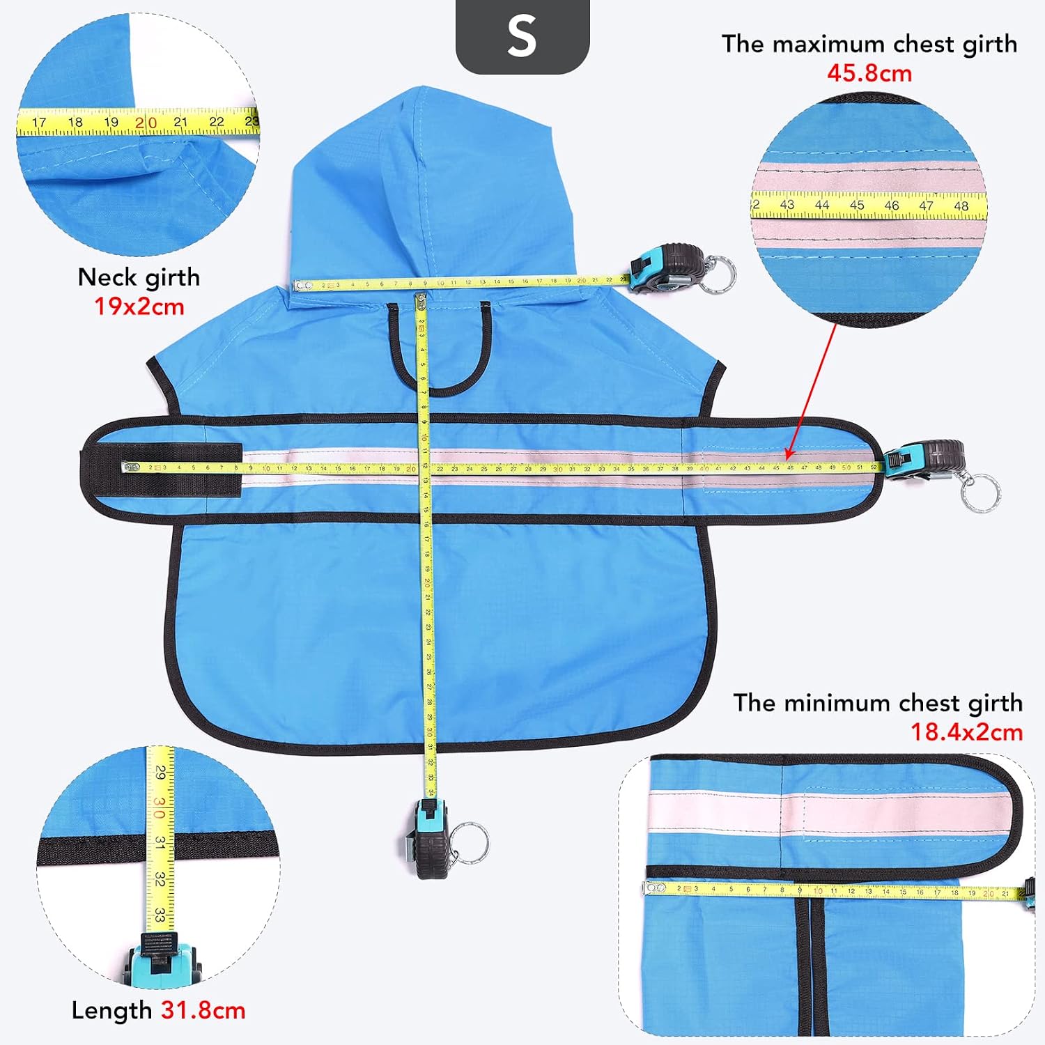Dog raincoat with leash hole