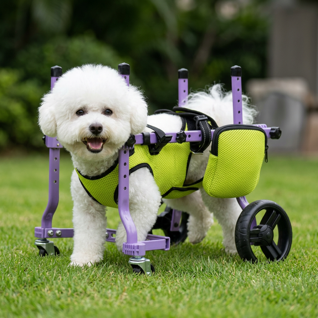 Dog wheelchair with storage bag