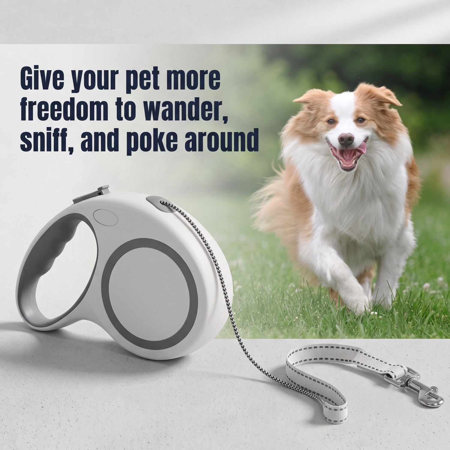 Durable nylon retractable dog leash