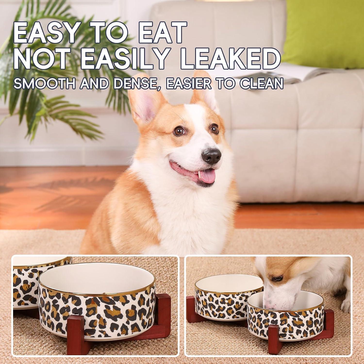 Elevated Ceramic Dog Bowls With Stand