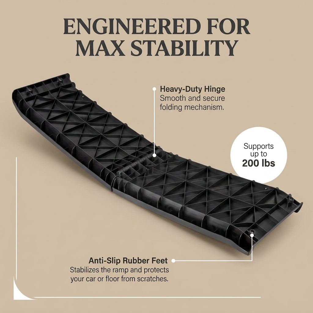 Folding dog ramp for cars