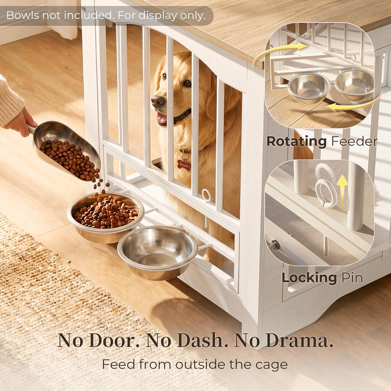 Heavy Duty Dog Crate With Feeder Door