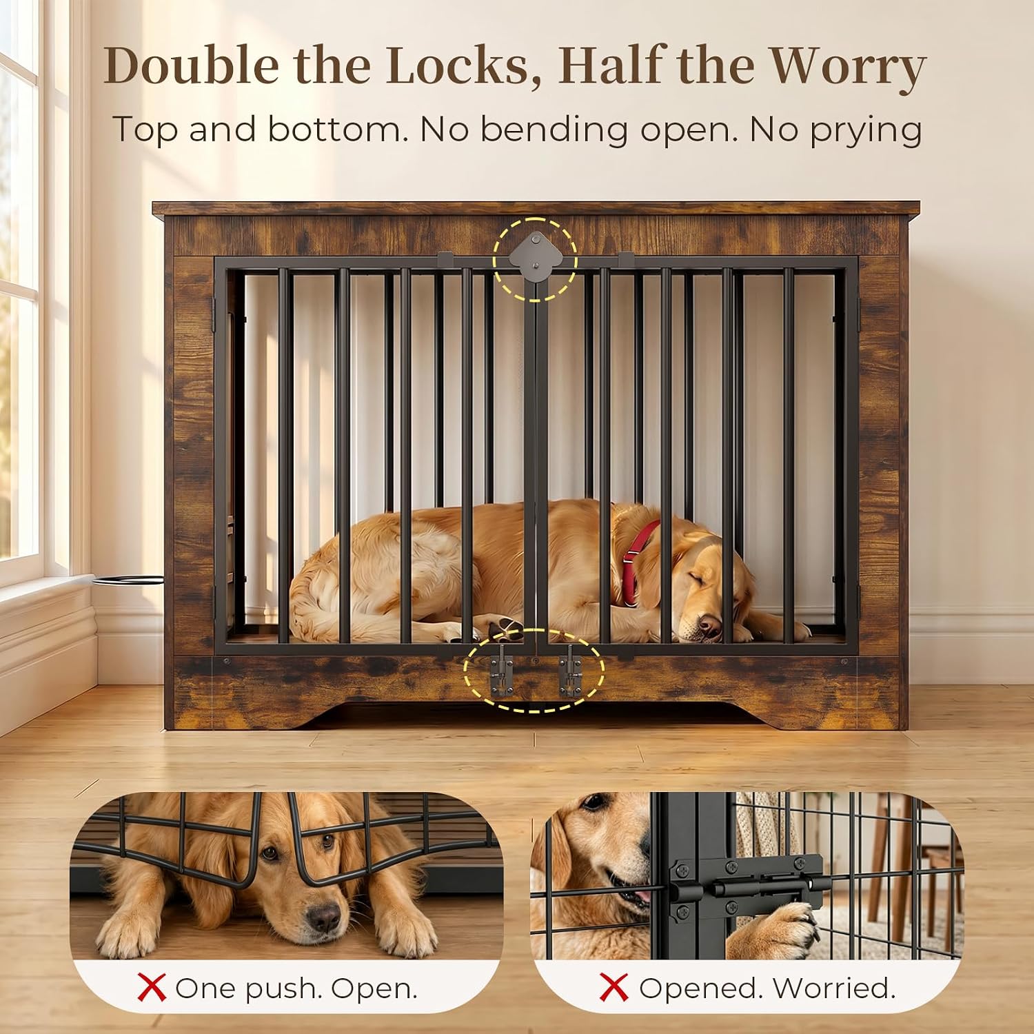 Modern Farmhouse Wooden Dog Crate Table