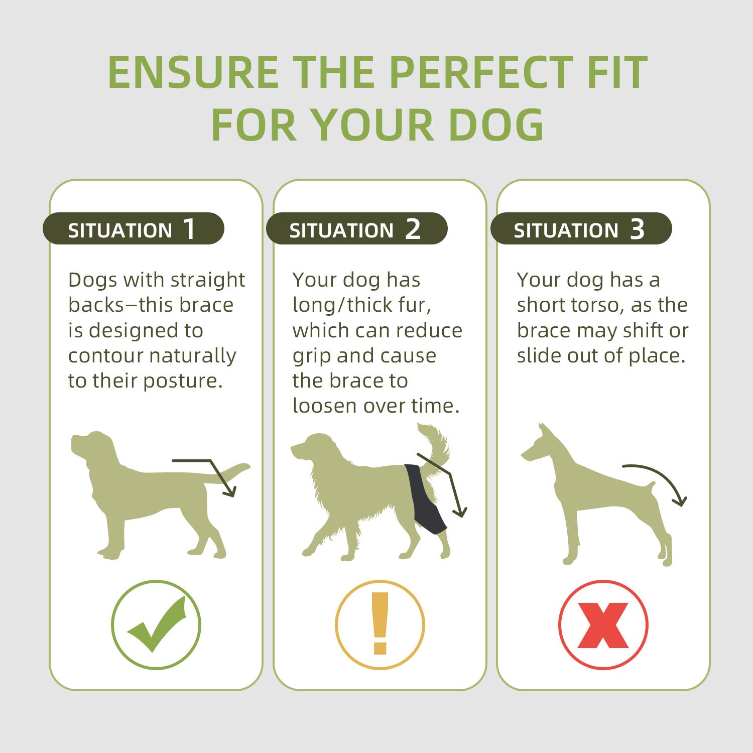 Non-slip dog leg support