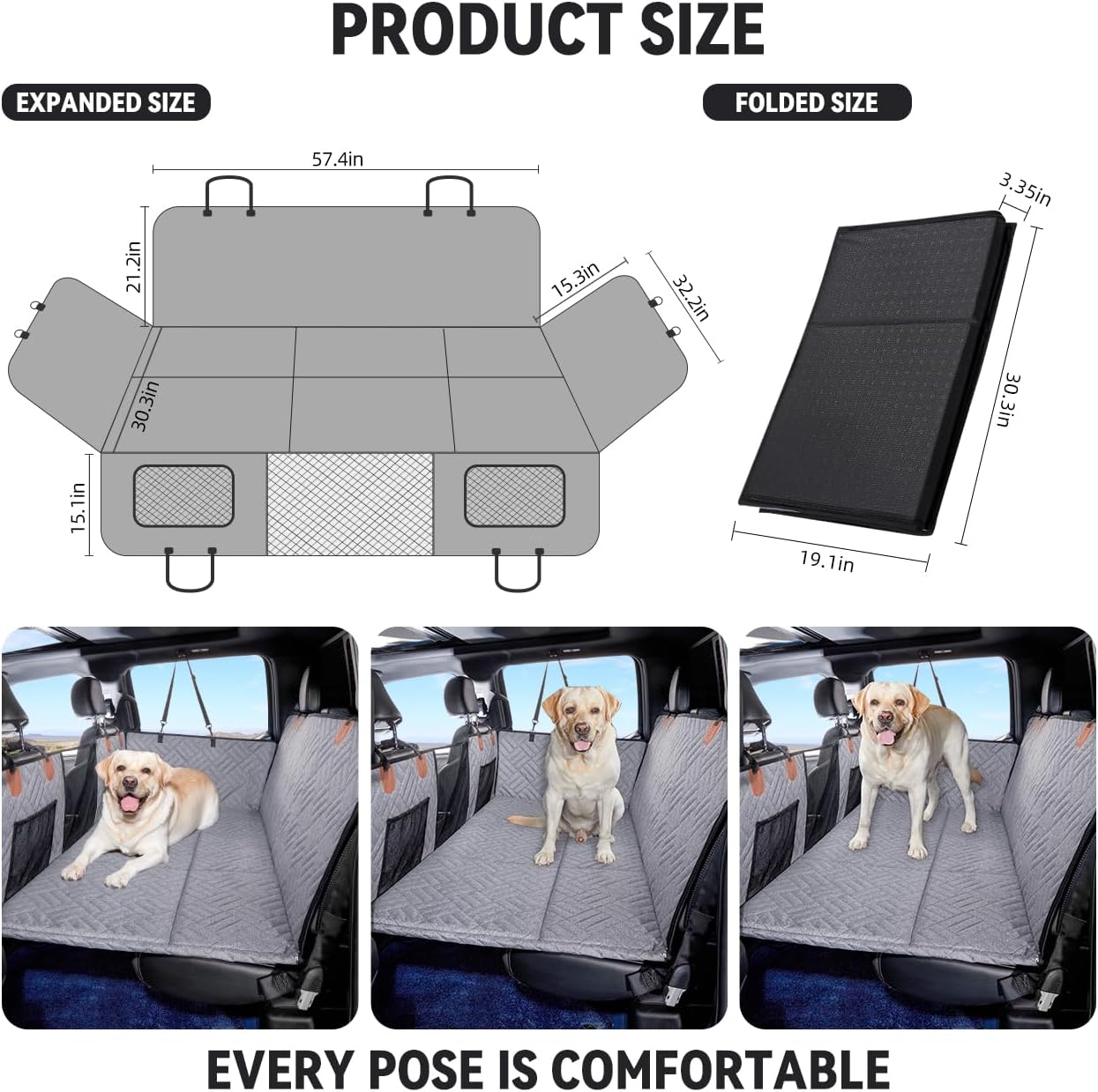 Non slip dog car bed
