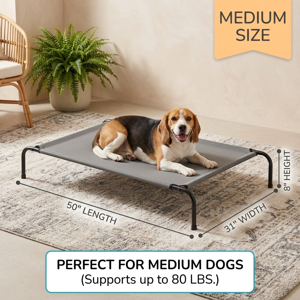 Raised dog bed for joint pain