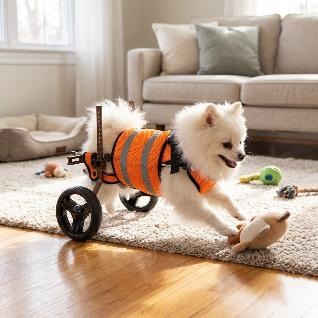 Reflective dog wheelchair