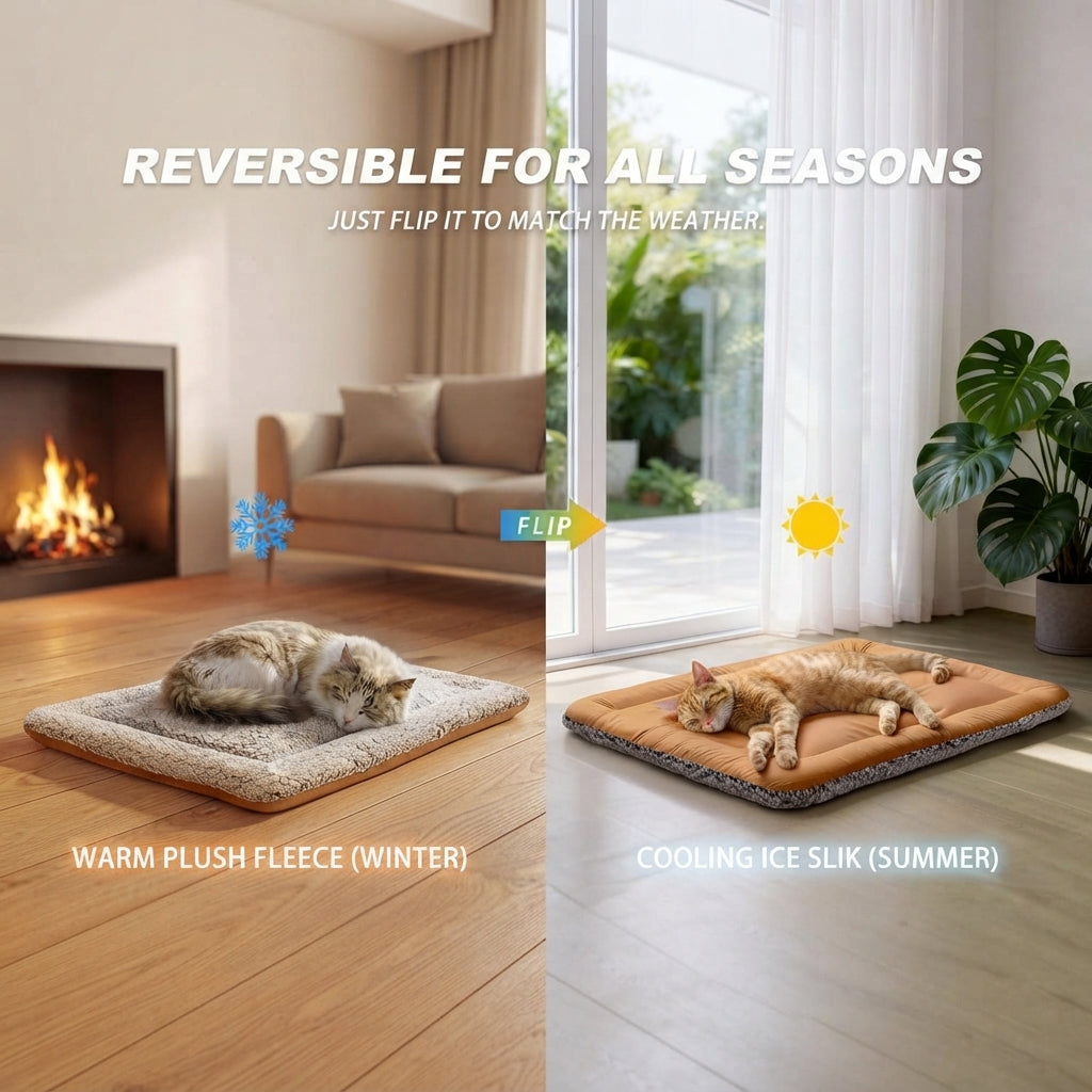 Reversible Cooling And Self Heating Dog Mat