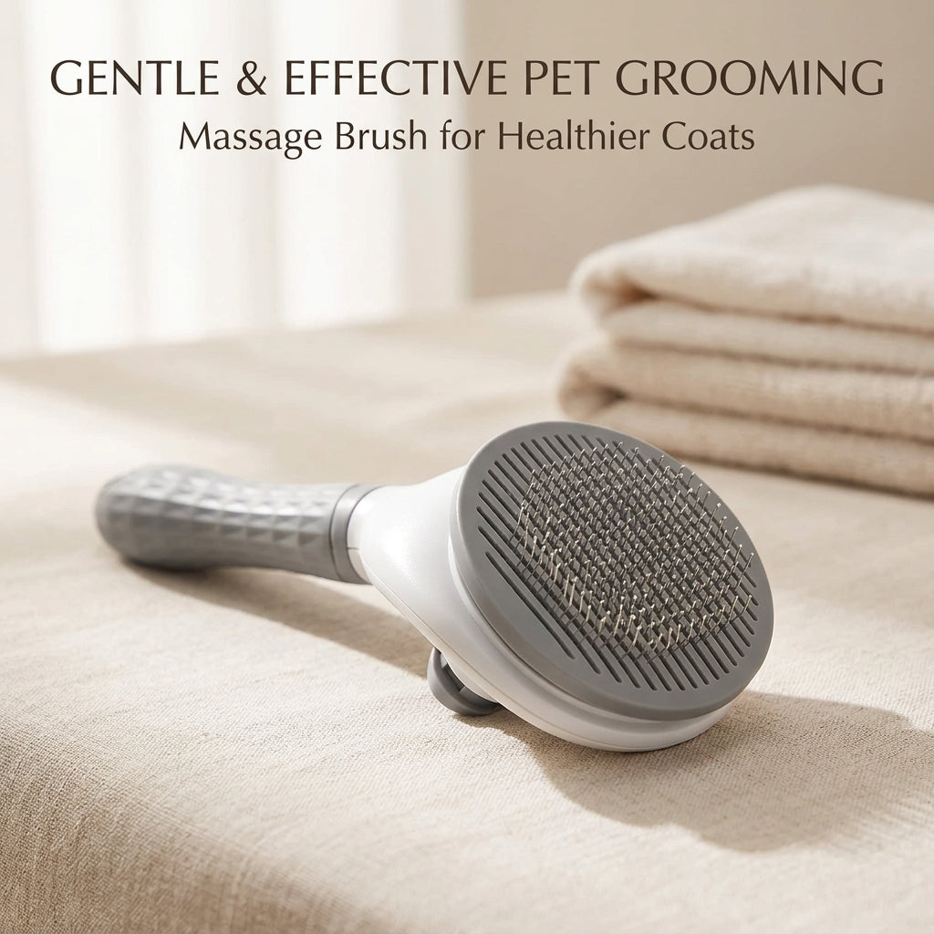 Self cleaning pet brush