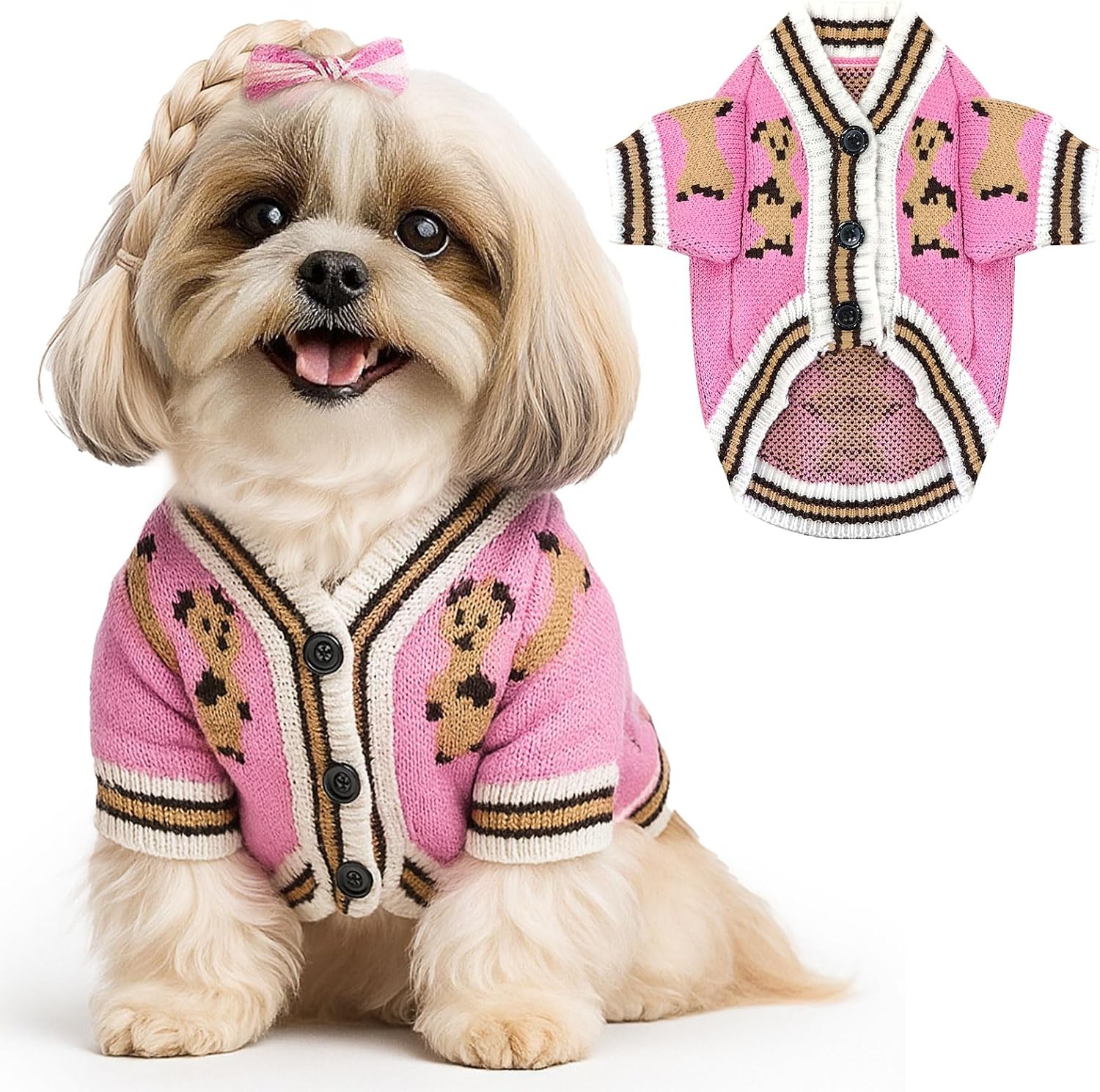 Small Dog Sweater With Buttons1