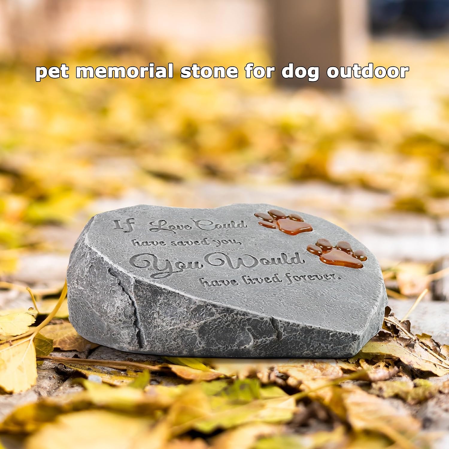 Solar Powered Dog Memorial Garden Stone
