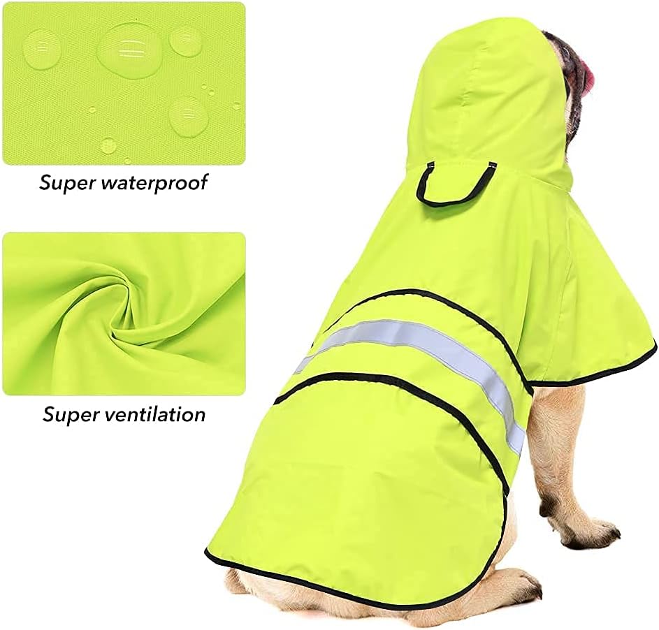 Waterproof reflective dog raincoat