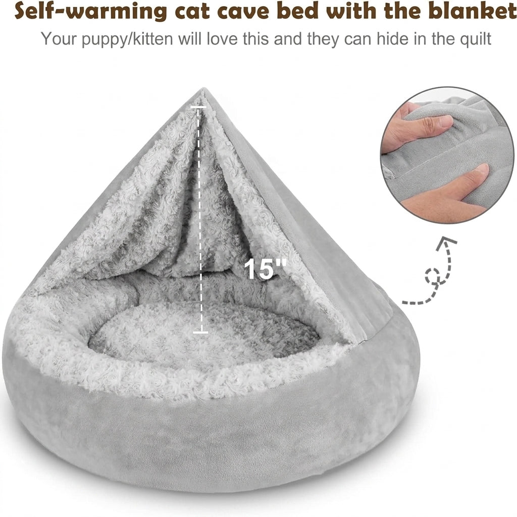 cozy hooded donut pet bed