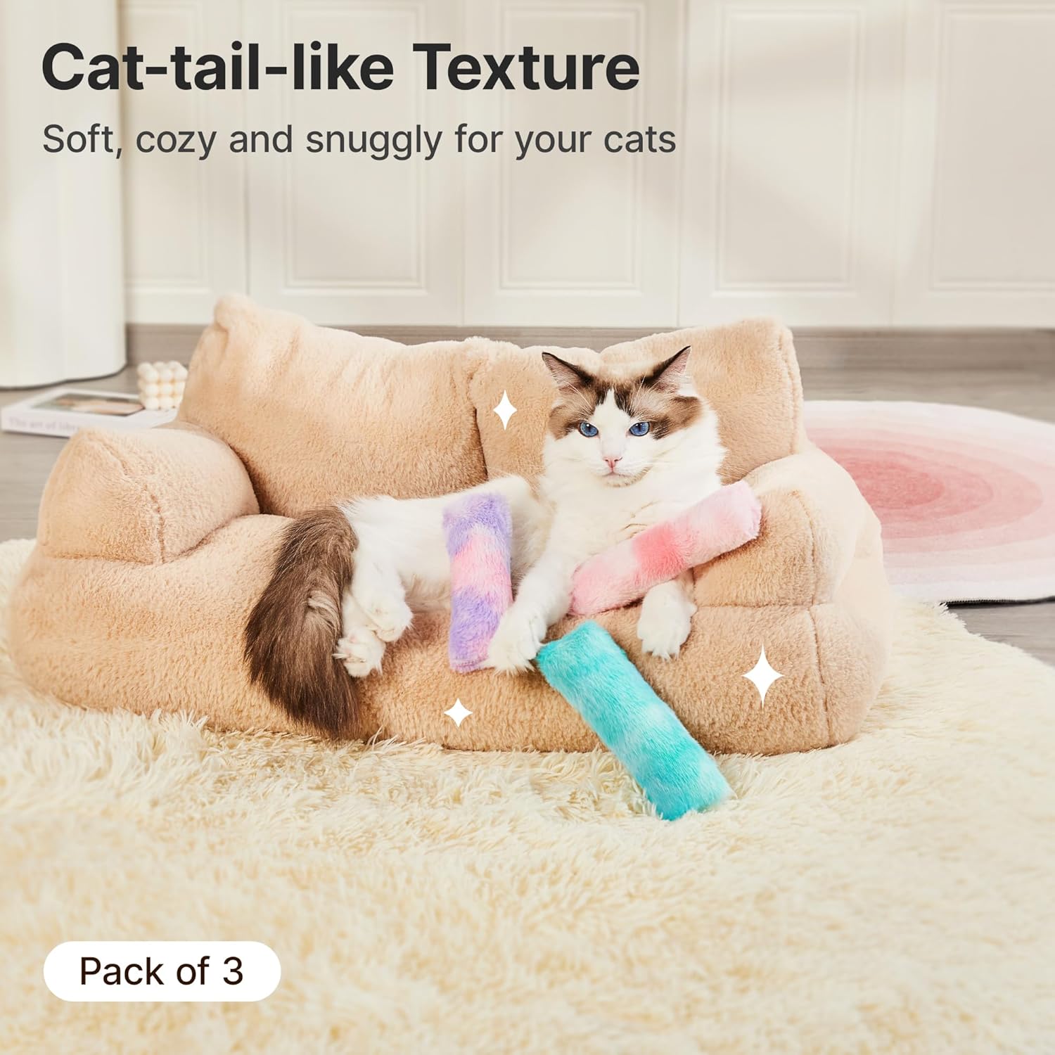 indoor kitten kicker toys 3 pack