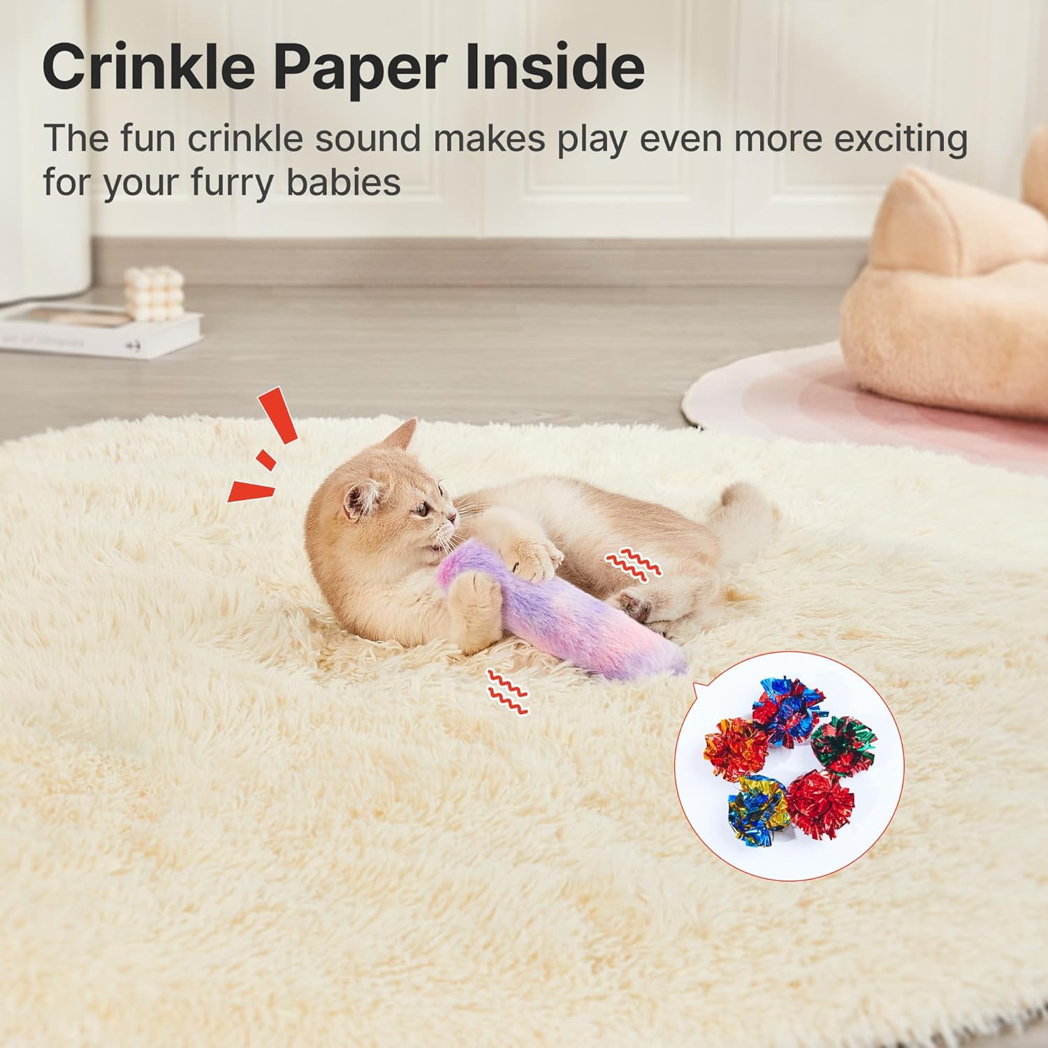 interactive crinkle toys for small cats