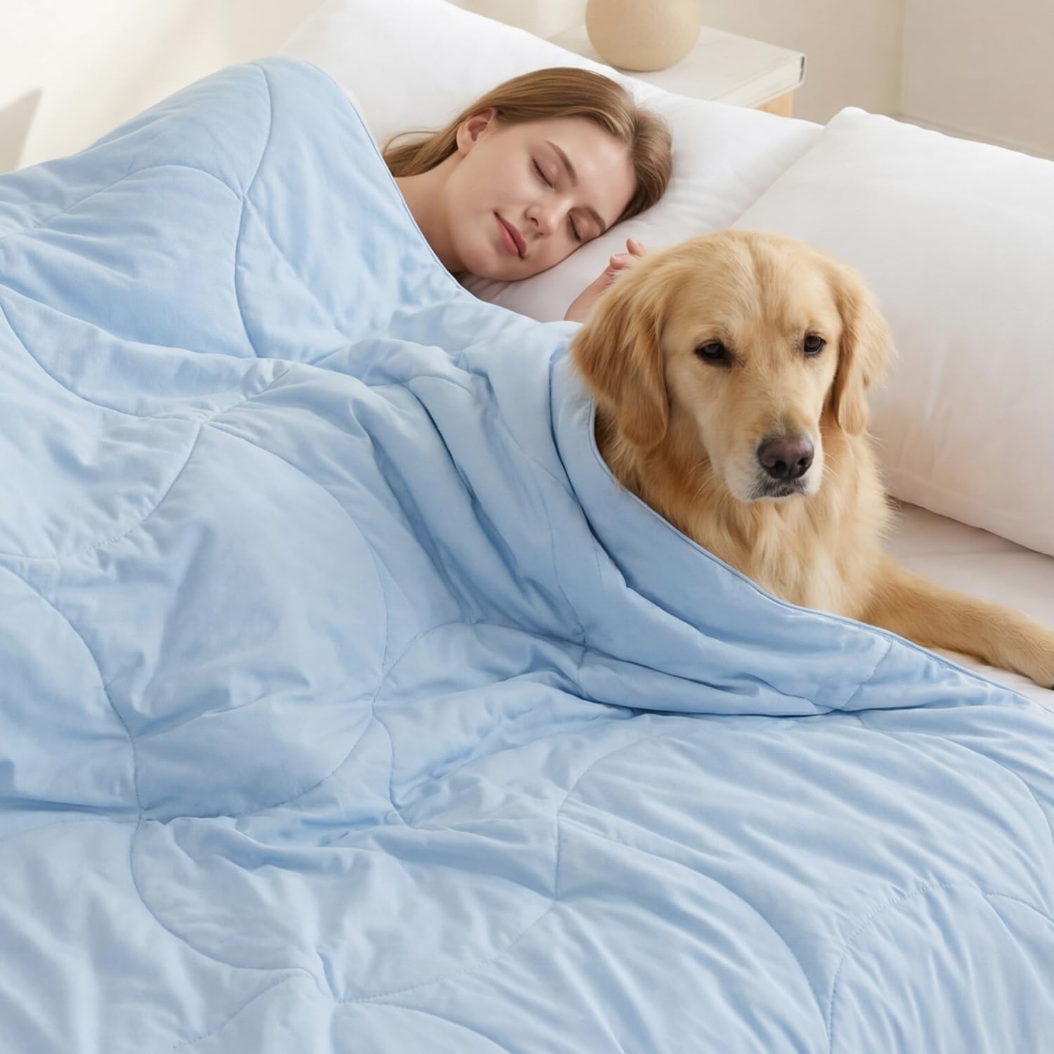 large cooling pet blanket blue