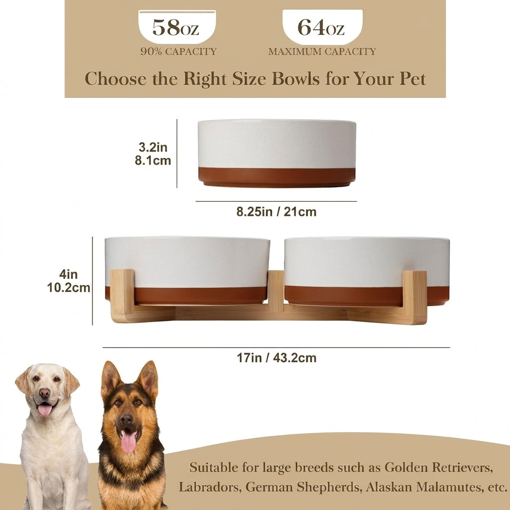 non spill heavy ceramic dog bowl