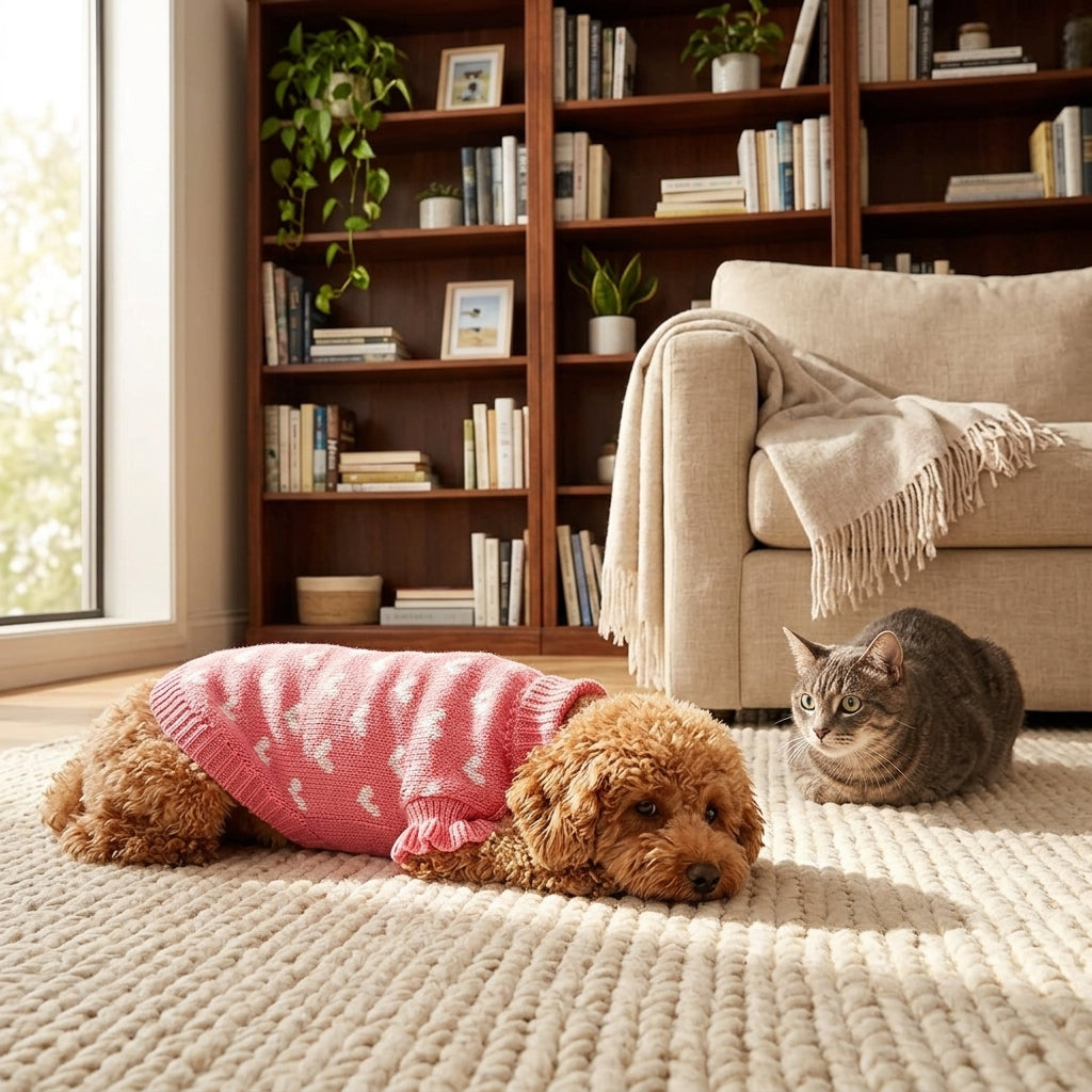 pink dog sweater
